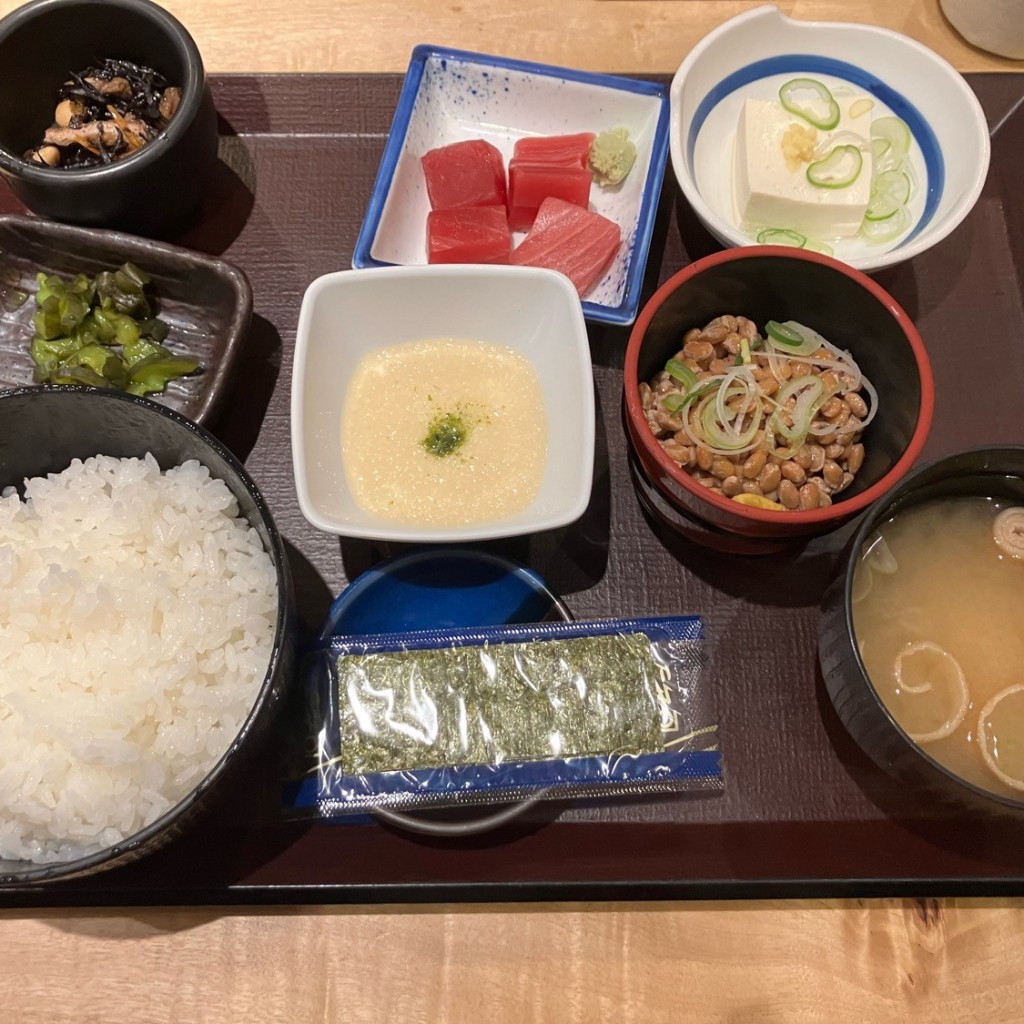 ユーザーが投稿した納豆定食の写真 - 実際訪問したユーザーが直接撮影して投稿した八重洲居酒屋やえす初藤の写真