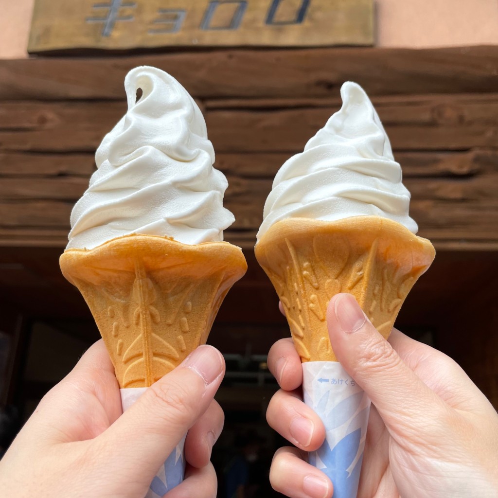 ユーザーが投稿したソフトクリームの写真 - 実際訪問したユーザーが直接撮影して投稿した松神定食屋森の物産館キョロロの写真