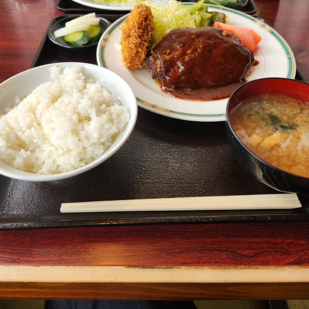 ユーザーが投稿したハンバーグの写真 - 実際訪問したユーザーが直接撮影して投稿した山際定食屋Café restaurant 梅昇の写真