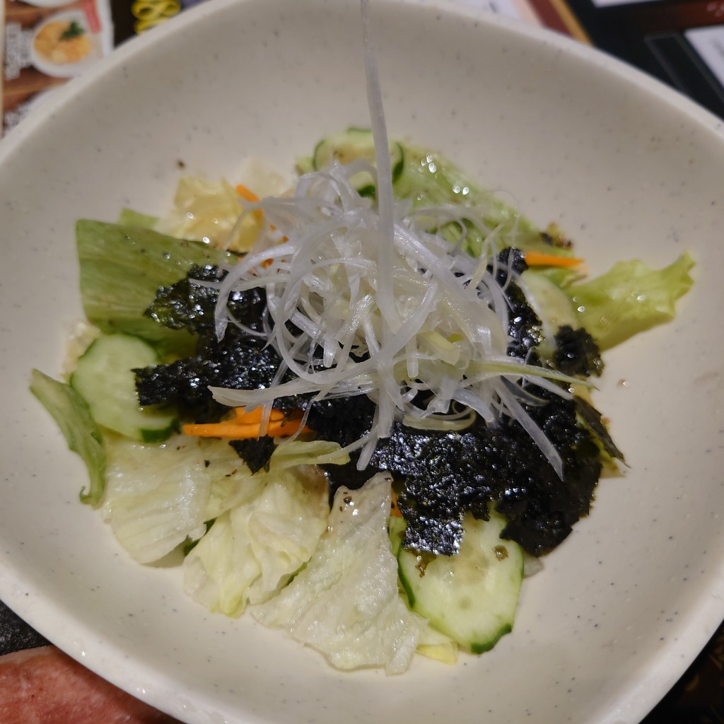 ユーザーが投稿した塩チョレギサラダの写真 - 実際訪問したユーザーが直接撮影して投稿した戸田西焼肉味のがんこ炎 中川戸田店の写真