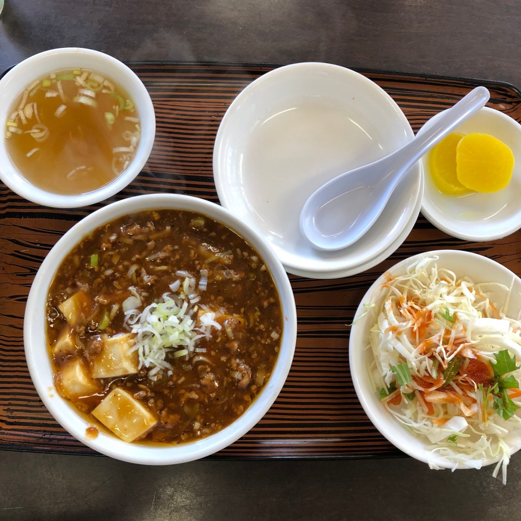 ユーザーが投稿した麻婆豆腐定食の写真 - 実際訪問したユーザーが直接撮影して投稿した中央中華料理泰陽楼 東三店の写真