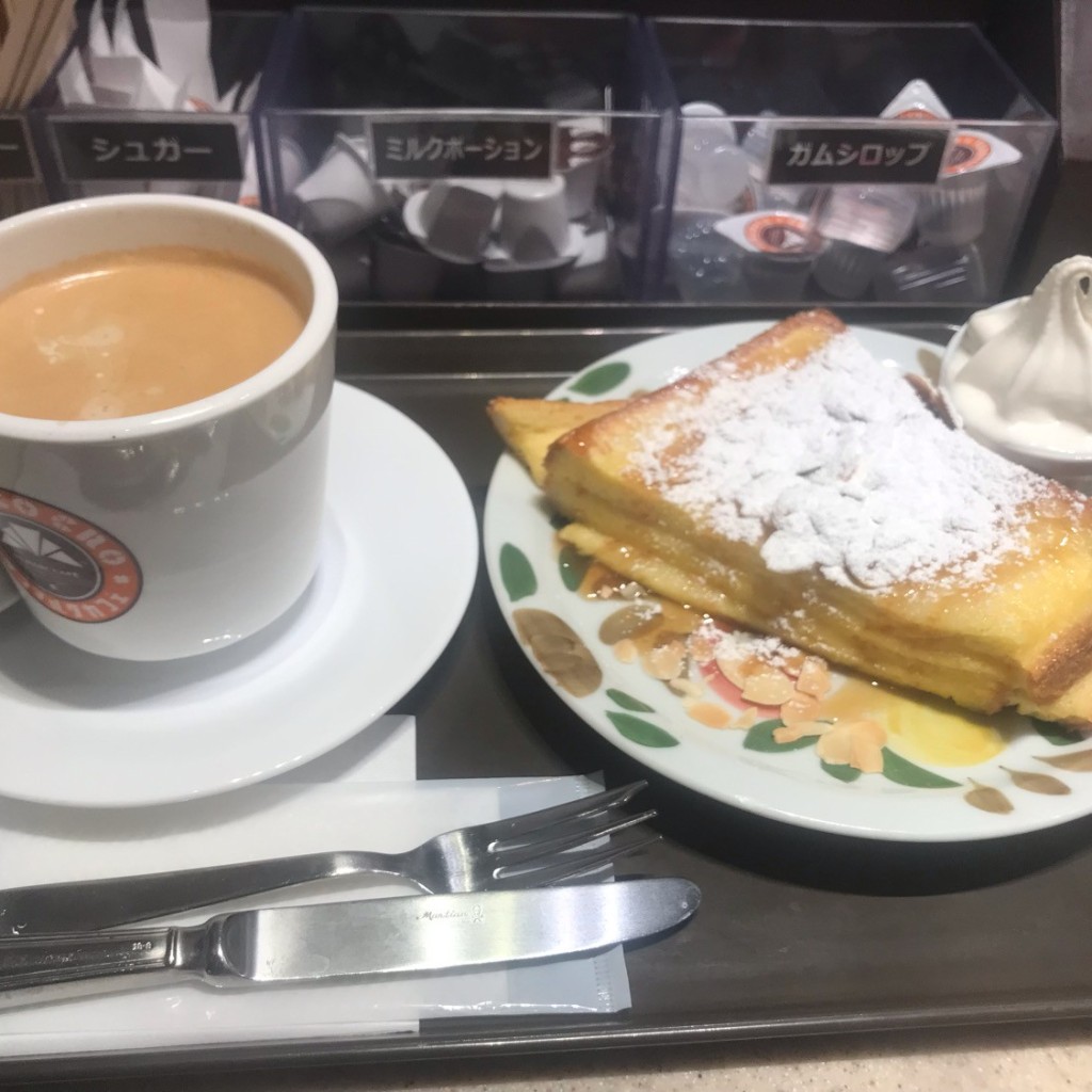 ユーザーが投稿したパリふわキャラメルフレンチトーストwithソフトクリームの写真 - 実際訪問したユーザーが直接撮影して投稿した堀川町カフェサンマルクカフェ ラゾーナ川崎店の写真