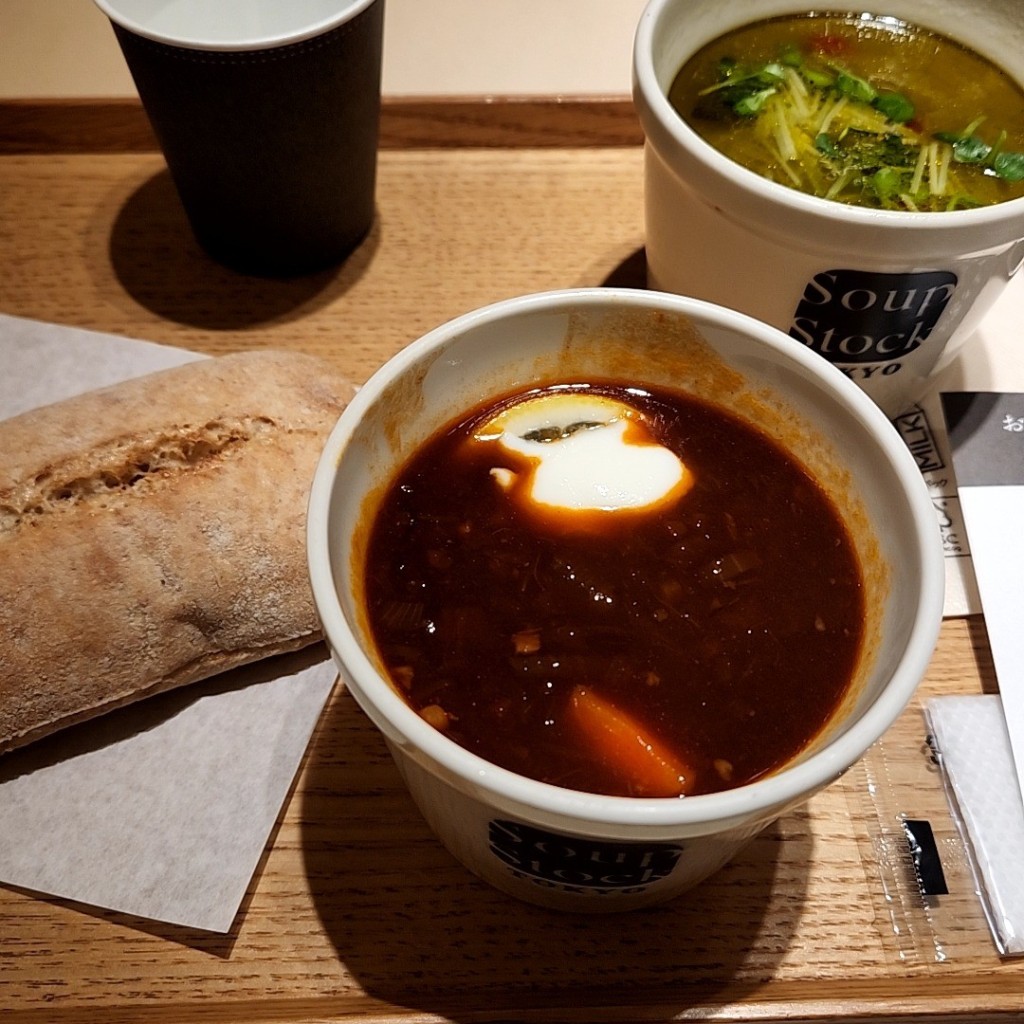 ユーザーが投稿した東京ボルシチセットの写真 - 実際訪問したユーザーが直接撮影して投稿した道玄坂洋食スープストックトーキョー 渋谷マークシティ店の写真