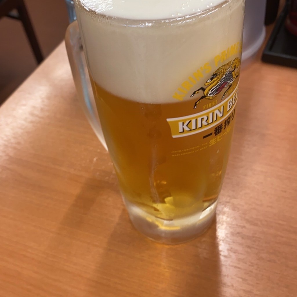 ユーザーが投稿した生ビール290円の写真 - 実際訪問したユーザーが直接撮影して投稿した駅前本町中華料理日高屋 川崎銀柳街店の写真