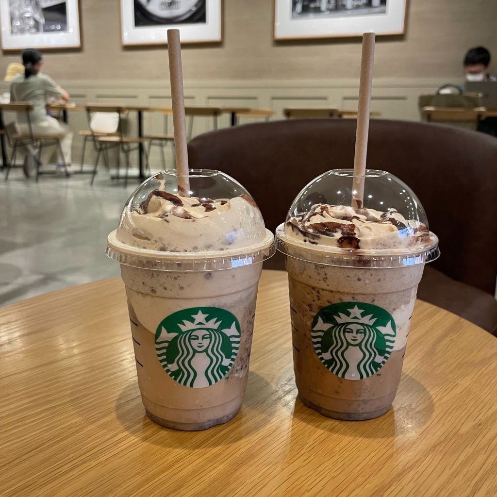 ユーザーが投稿したコーヒークリームフラペチーノの写真 - 実際訪問したユーザーが直接撮影して投稿した中央町カフェスターバックスコーヒー アミュプラザ鹿児島 本館2階店の写真