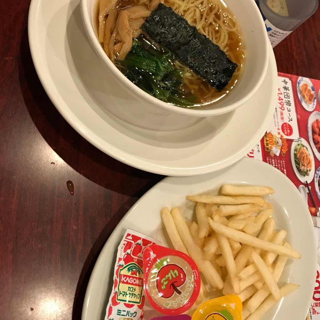 ユーザーが投稿したキッズラーメンの写真 - 実際訪問したユーザーが直接撮影して投稿した一ツ家中華料理バーミヤン 足立保塚店の写真