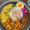 あいがけカレー - 実際訪問したユーザーが直接撮影して投稿した足代カフェcafe bloomの写真のメニュー情報