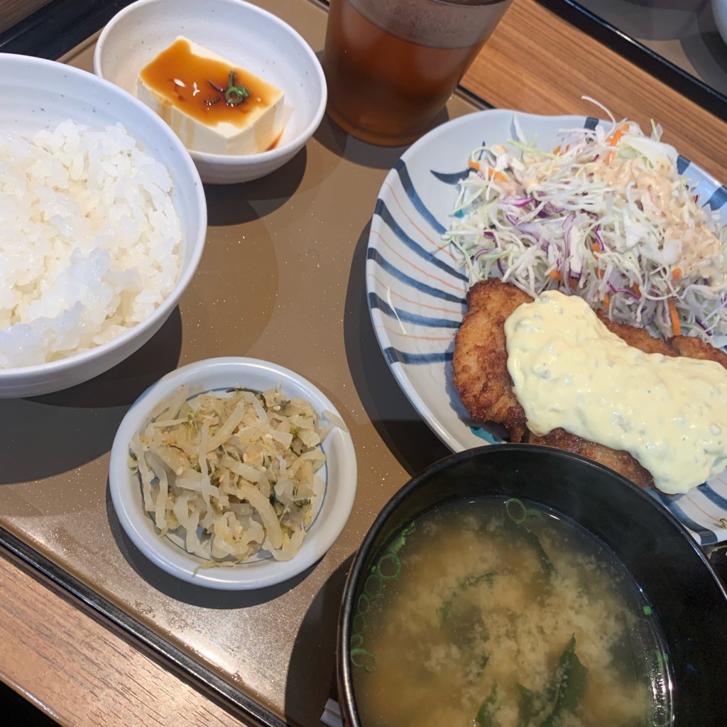 ユーザーが投稿したチキン南蛮定食の写真 - 実際訪問したユーザーが直接撮影して投稿した九条南定食屋やよい軒 フォレオ大阪ドームシティ店の写真