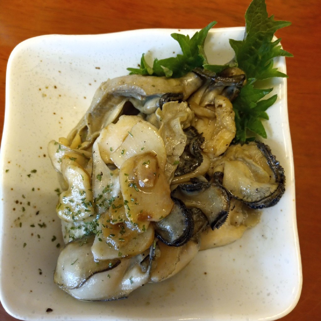 ユーザーが投稿した牡蠣のオリーブオイル焼きの写真 - 実際訪問したユーザーが直接撮影して投稿した高田町魚介 / 海鮮料理かき小屋 広田湾の写真