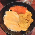 うにいくらサーモン丼 - 実際訪問したユーザーが直接撮影して投稿した上野魚介 / 海鮮料理若狭家 上野店の写真のメニュー情報