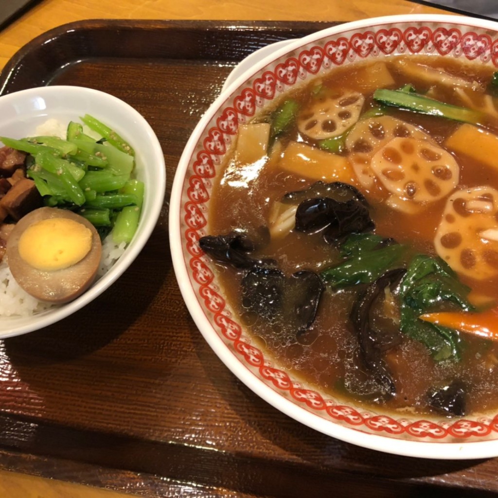 ユーザーが投稿した広東麺&魯肉飯セットの写真 - 実際訪問したユーザーが直接撮影して投稿した境南町中華料理紅虎餃子房 イトーヨーカドー武蔵境店の写真