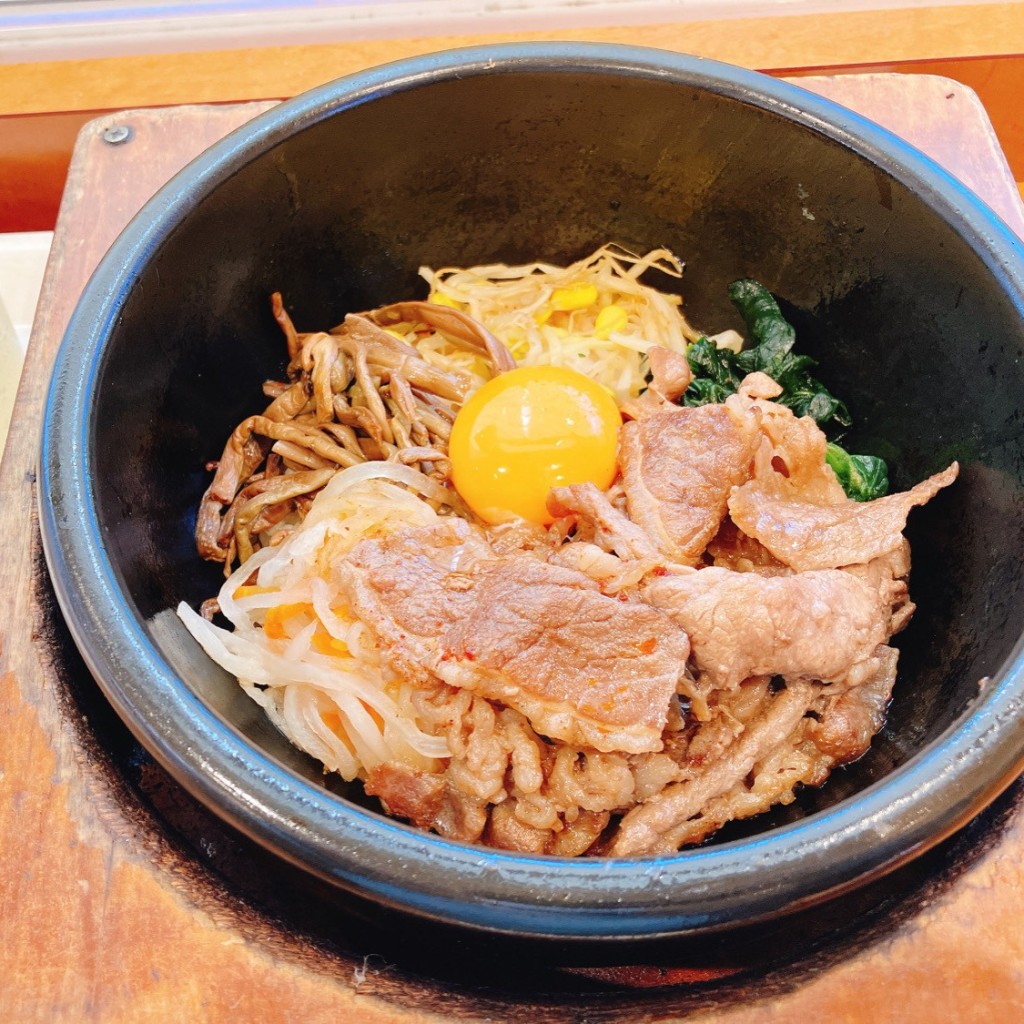 ユーザーが投稿したカルビビビンパの写真 - 実際訪問したユーザーが直接撮影して投稿した富士見韓国料理石焼ビビンパ 若葉ウォーク店の写真