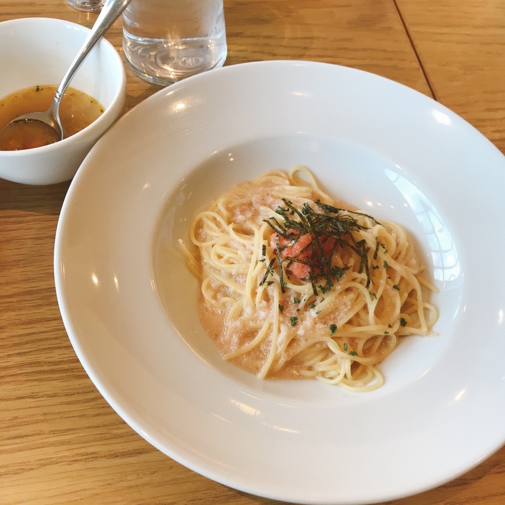 ユーザーが投稿したパスタランチ 本日のパスタ(サラダ・スープ付)の写真 - 実際訪問したユーザーが直接撮影して投稿した小敷ひびきのパスタTHE 157の写真