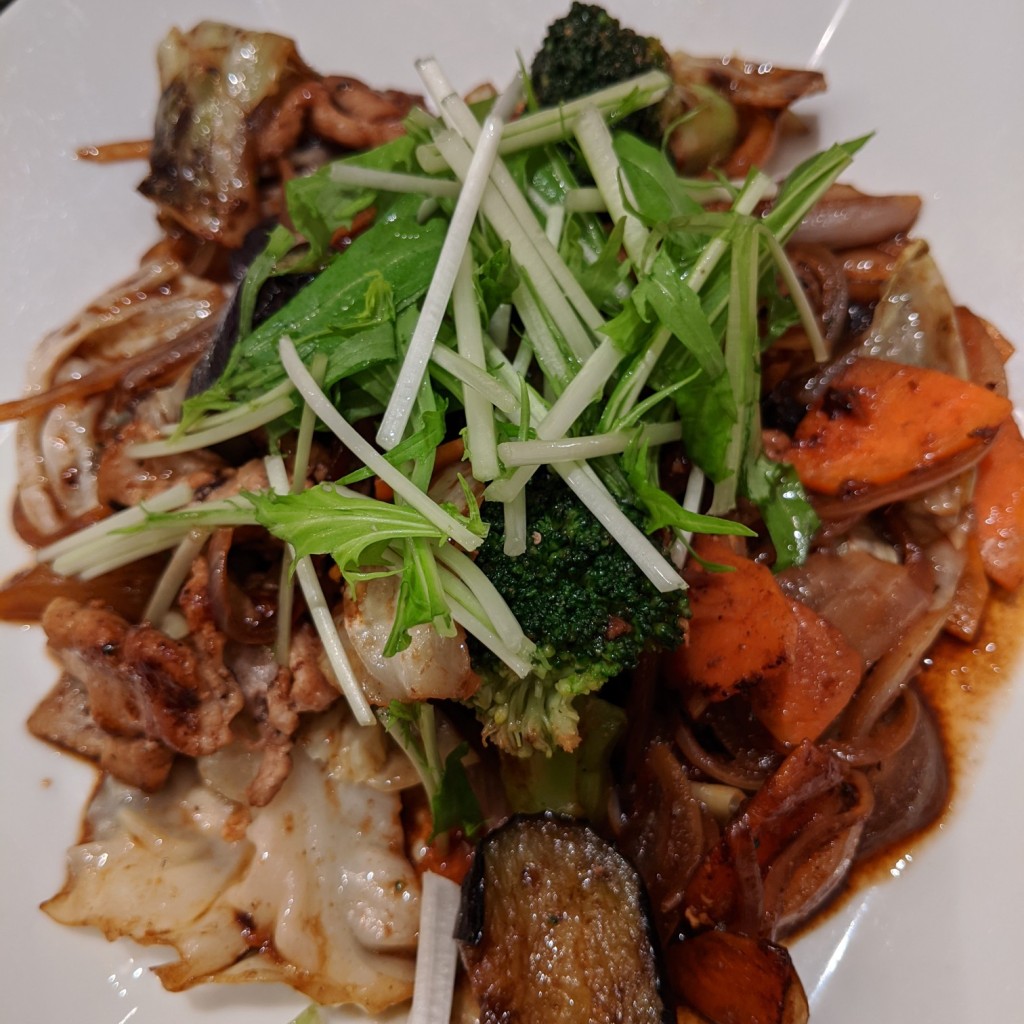 ユーザーが投稿した豚と野菜の豆鼓炒め定食の写真 - 実際訪問したユーザーが直接撮影して投稿した東朝日町定食屋大戸屋 イオン松江店の写真