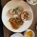 肉料理と魚料理のコンビプレート - 実際訪問したユーザーが直接撮影して投稿した東朝日町カフェCafe Terrasse LinQの写真のメニュー情報
