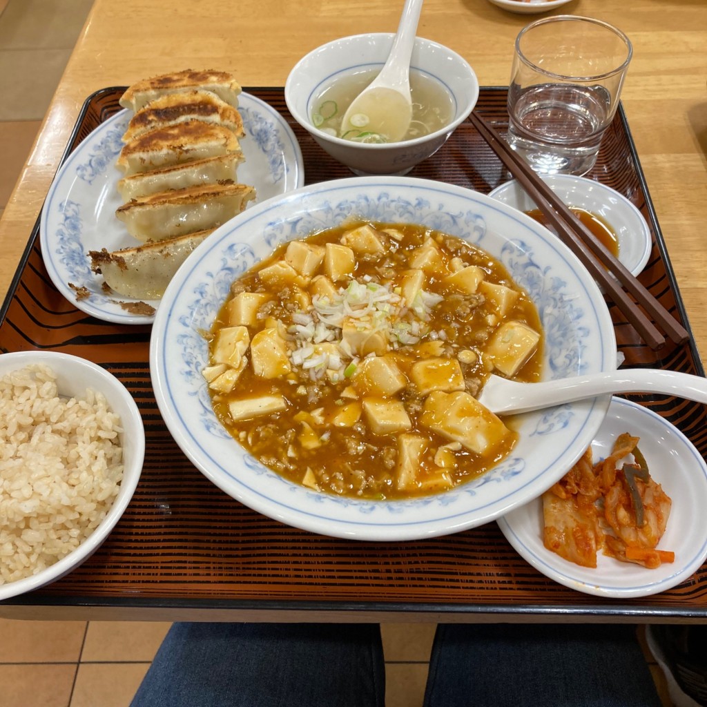 ユーザーが投稿したマーボ豆腐セットの写真 - 実際訪問したユーザーが直接撮影して投稿した大開餃子ぎょうざの満洲 野田阪神店の写真