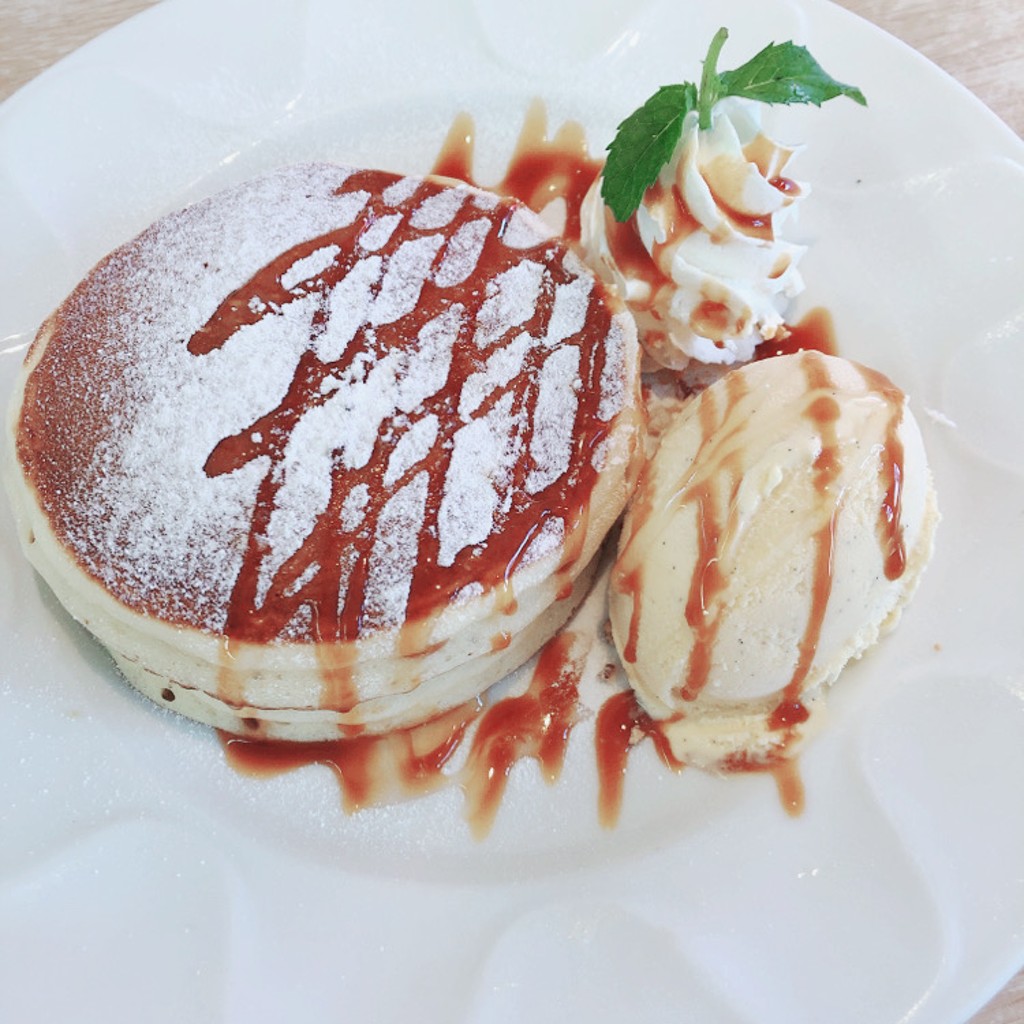 ユーザーが投稿したキャラメルパンケーキの写真 - 実際訪問したユーザーが直接撮影して投稿した江場ファミリーレストランデニーズ 桑名店の写真