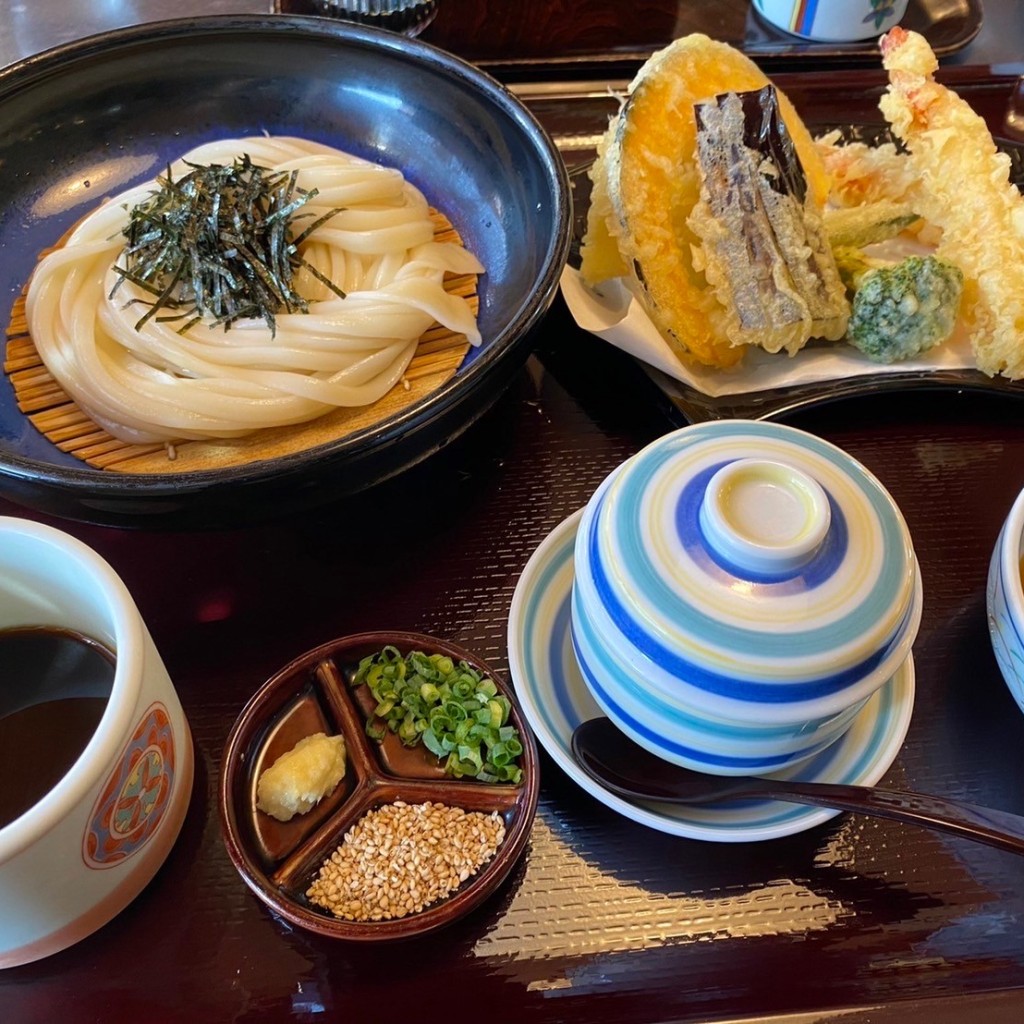 ユーザーが投稿した天ぷら定食L(茶碗蒸)の写真 - 実際訪問したユーザーが直接撮影して投稿した岩切うどんむぎの里 仙台岩切店の写真