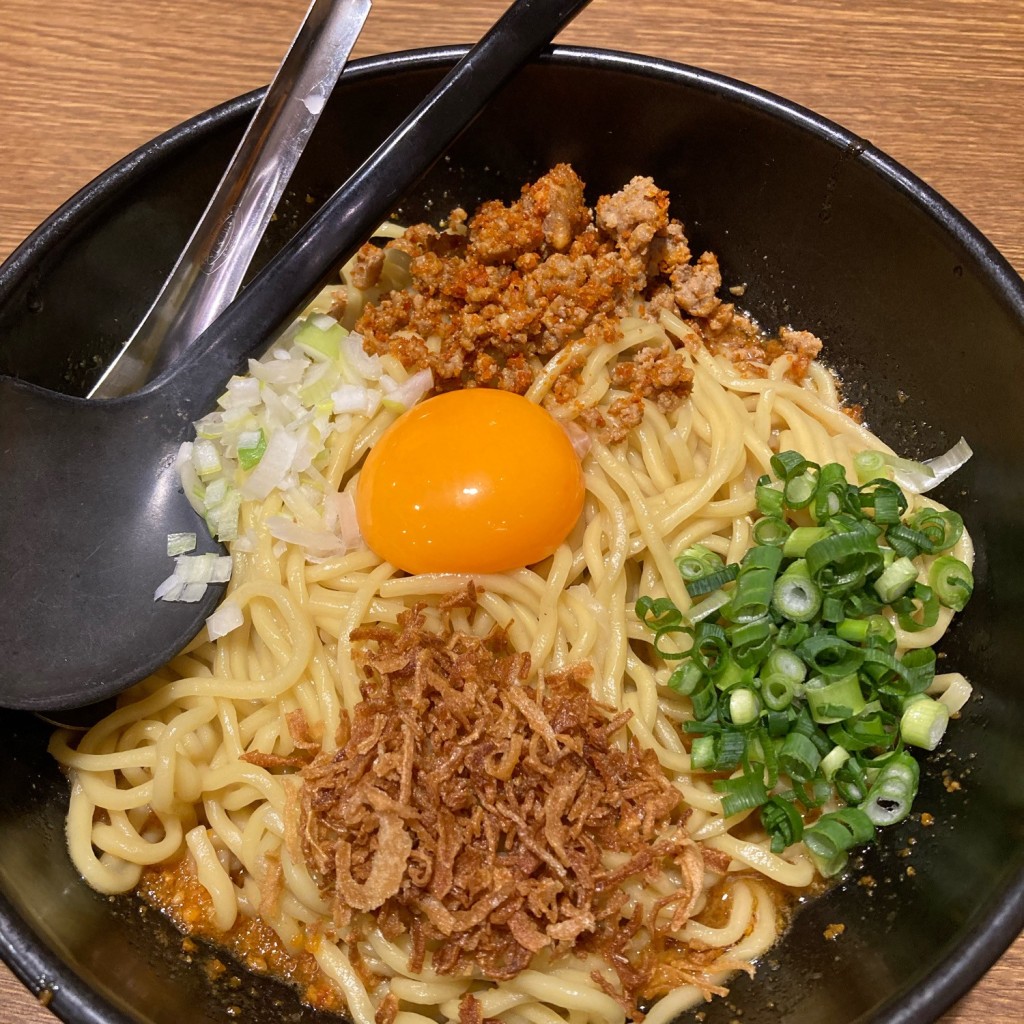 ユーザーが投稿したまぜそば坦々麺 標の写真 - 実際訪問したユーザーが直接撮影して投稿した西美薗ラーメン / つけ麺まる十八の写真