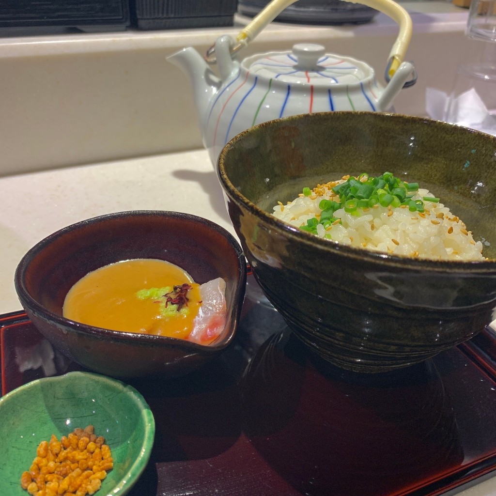 ユーザーが投稿したこだわり胡麻鯛茶漬けセットの写真 - 実際訪問したユーザーが直接撮影して投稿した上野ラーメン専門店鯛塩そば 灯花 アトレ上野店の写真