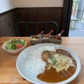 チーズハンバーグカレー - 実際訪問したユーザーが直接撮影して投稿した北山カレー高原のカレー屋 百歩の写真のメニュー情報