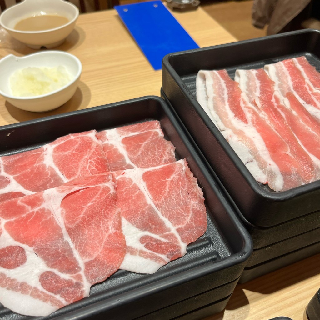 ユーザーが投稿した休日Lunch大人豚肉の写真 - 実際訪問したユーザーが直接撮影して投稿した高茶屋小森町しゃぶしゃぶしゃぶ菜 イオンモール津南店の写真