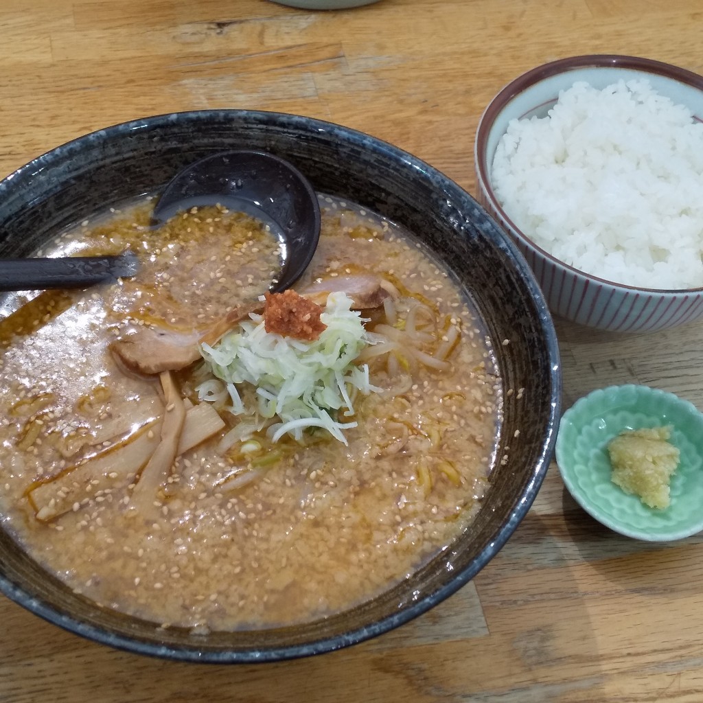 ユーザーが投稿したこってり味噌ラーメンの写真 - 実際訪問したユーザーが直接撮影して投稿した海洋公園ラーメン / つけ麺らーめん 西や 本店の写真