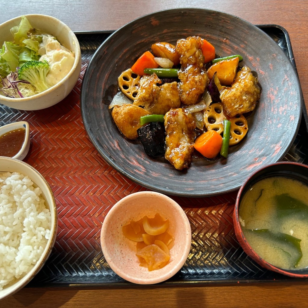 ユーザーが投稿した[定食]すけそう鱈と野菜の黒酢あんの写真 - 実際訪問したユーザーが直接撮影して投稿した本町定食屋大戸屋ごはん処 愛知蟹江店の写真