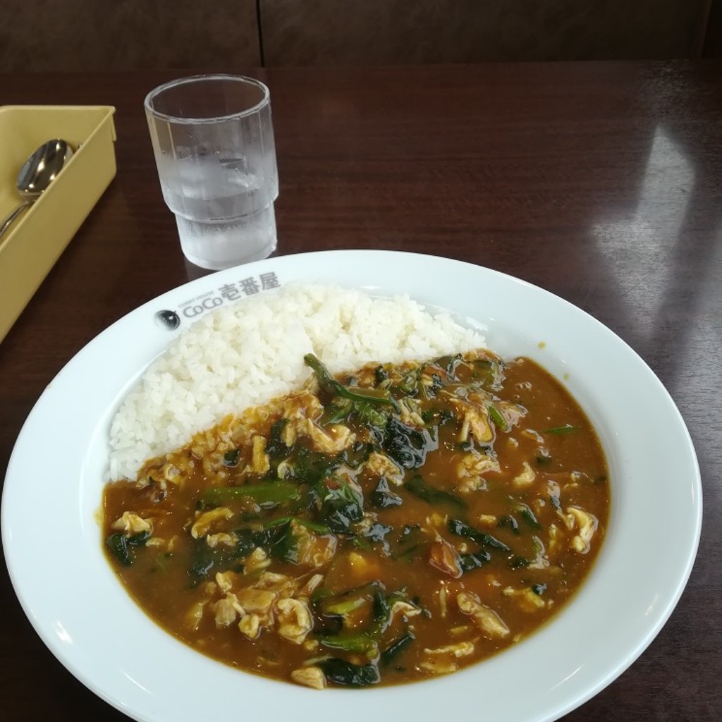 ユーザーが投稿したチキン煮込みカレー+ほうれん草の写真 - 実際訪問したユーザーが直接撮影して投稿した松栄町カレーCoCo壱番屋 東刈谷店の写真