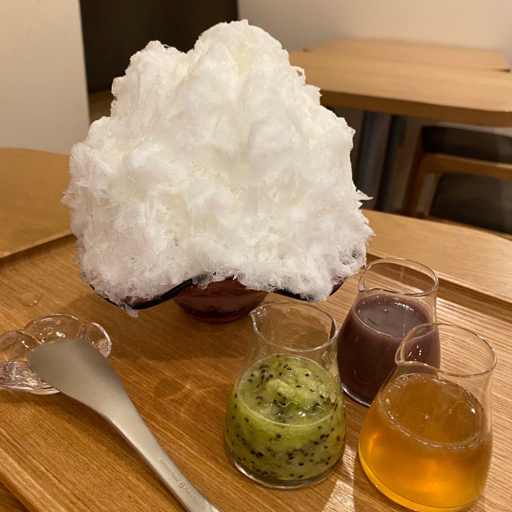 ユーザーが投稿した氷-3種のソース添えの写真 - 実際訪問したユーザーが直接撮影して投稿した神楽坂和カフェ / 甘味処甘味とお酒 マリアーヌの写真