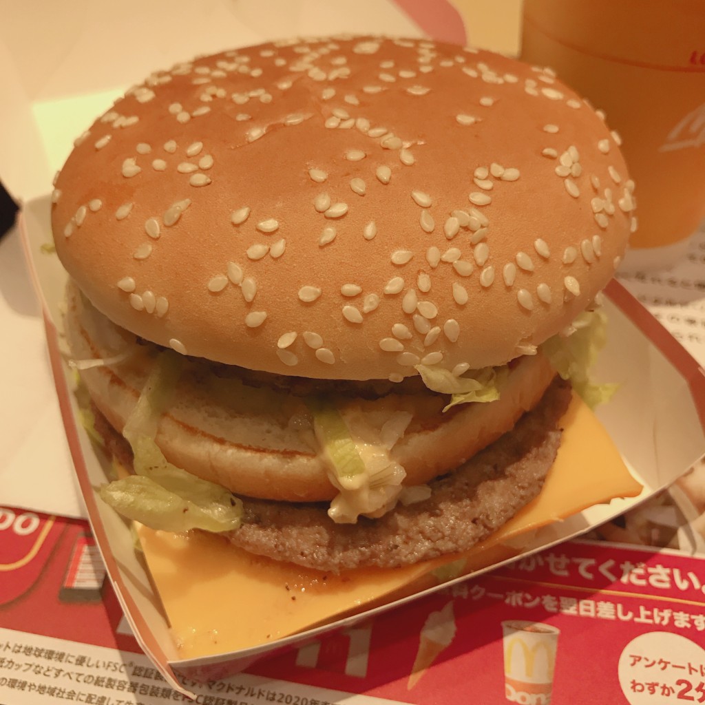 ユーザーが投稿したビッグマックの写真 - 実際訪問したユーザーが直接撮影して投稿した博多駅中央街ファーストフードマクドナルド アミュプラザ博多店の写真