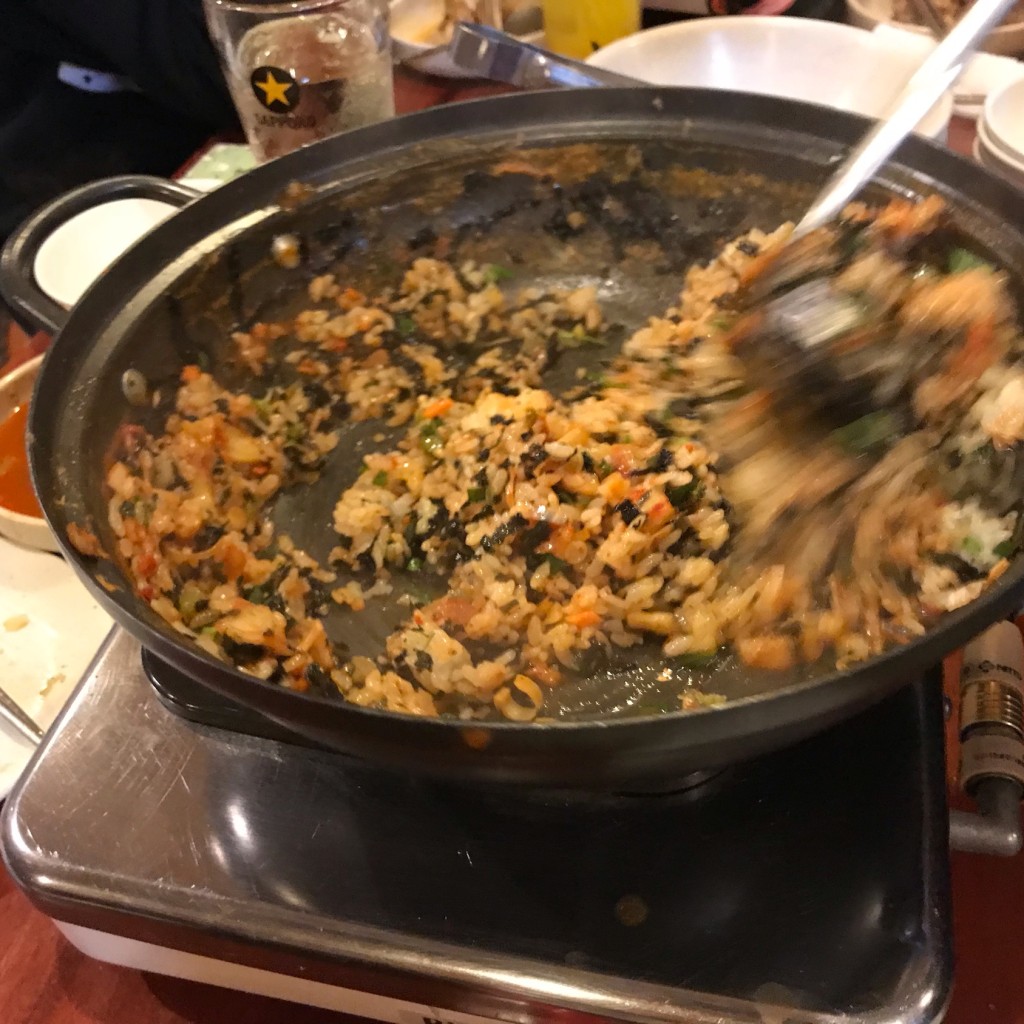 ユーザーが投稿したご飯いためセットの写真 - 実際訪問したユーザーが直接撮影して投稿した大久保韓国料理元祖 宋家 ガムジャタン専門店の写真