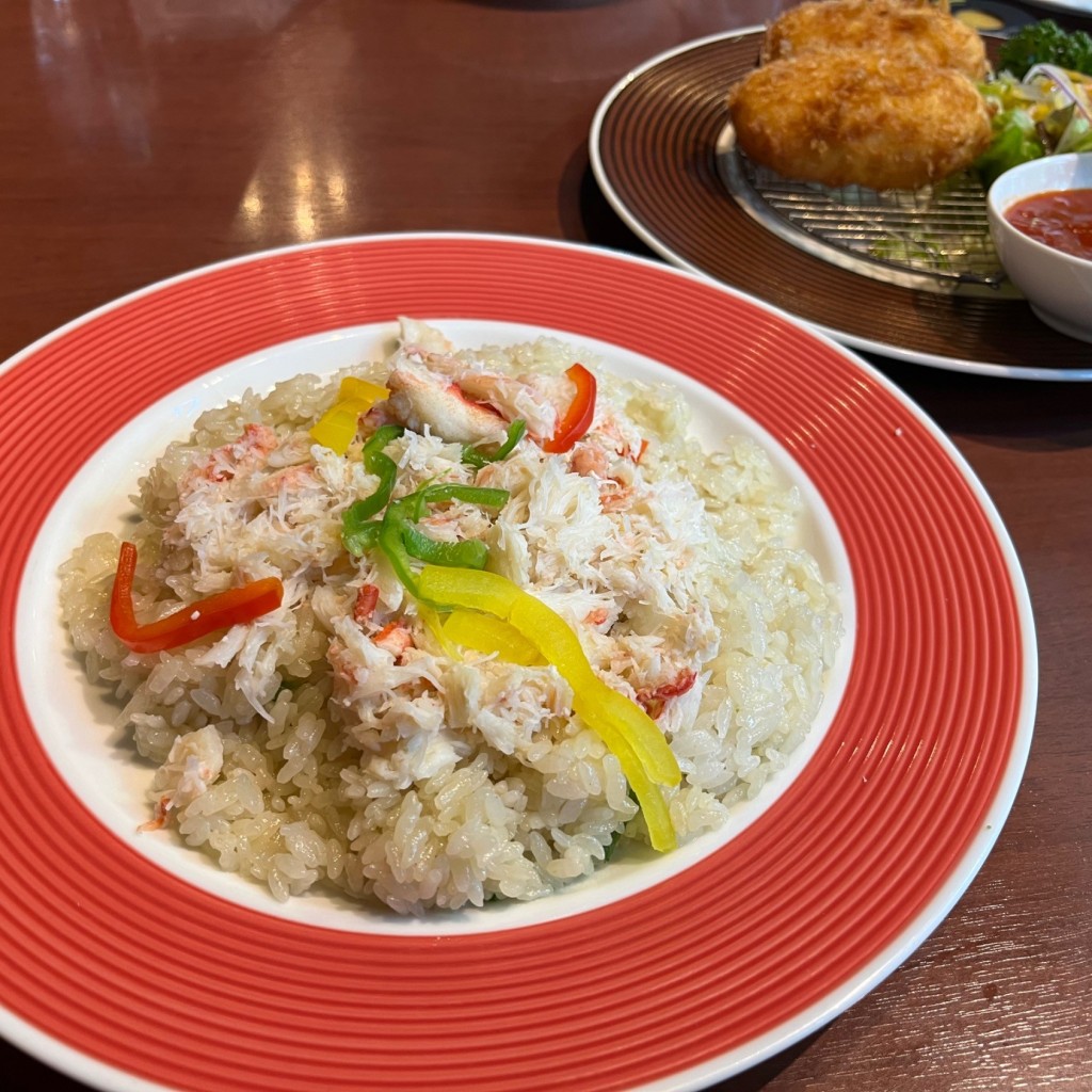 ユーザーが投稿したかにピラフ Lunchの写真 - 実際訪問したユーザーが直接撮影して投稿した大曽根魚介 / 海鮮料理メヒコ つくばフラミンゴ館の写真