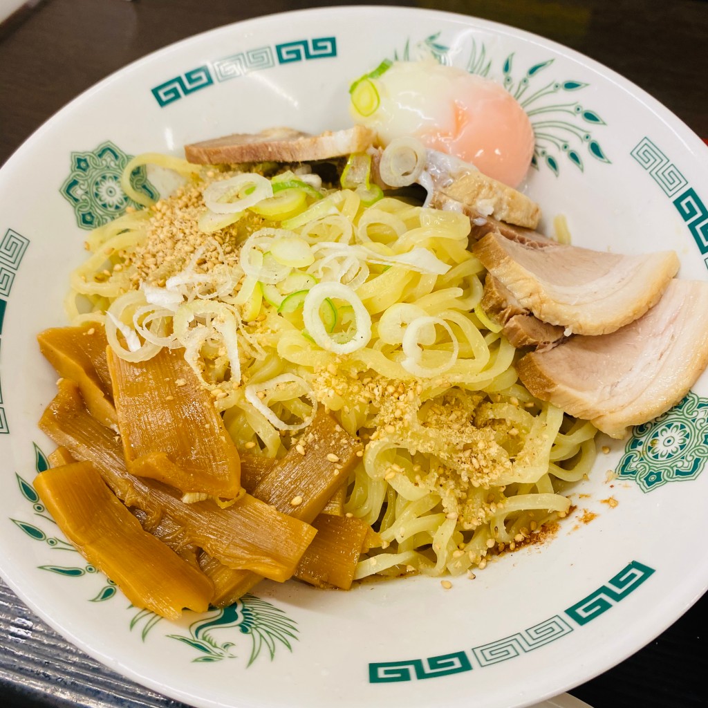 ユーザーが投稿した汁なしラーメン+温玉の写真 - 実際訪問したユーザーが直接撮影して投稿した百人町中華料理日高屋 大久保北口店の写真