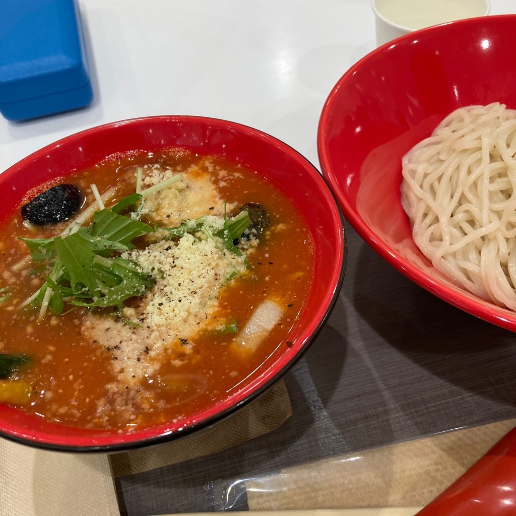 ユーザーが投稿した15種野菜のトマトつけ麺の写真 - 実際訪問したユーザーが直接撮影して投稿した大曲幸町ラーメン専門店トマト麺 Vegie 三井アウトレットパーク札幌北広島の写真