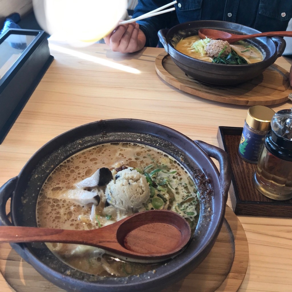 ユーザーが投稿した味噌ラーメンの写真 - 実際訪問したユーザーが直接撮影して投稿した小布施ラーメン / つけ麺長野土鍋ラーメンたけさん 小布施店の写真