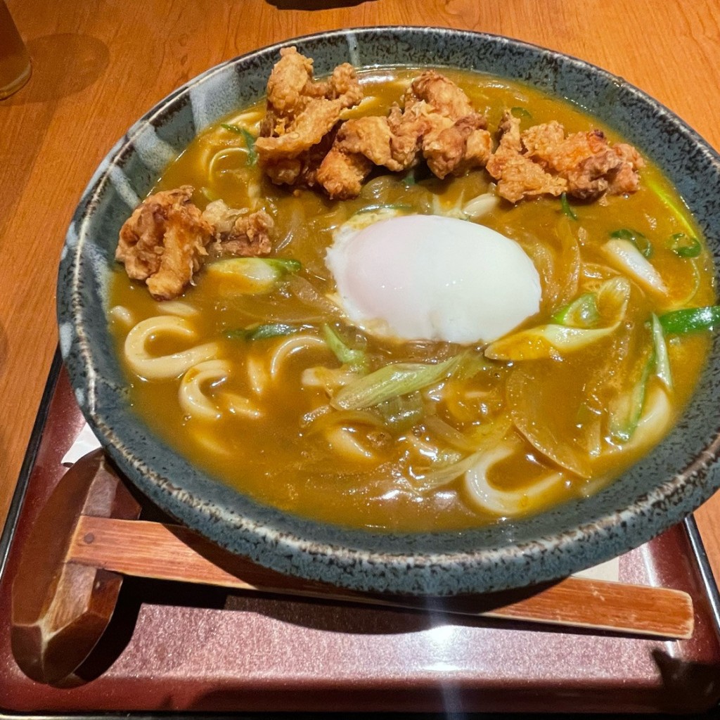 ユーザーが投稿したBセット唐揚げ カレーうどんの写真 - 実際訪問したユーザーが直接撮影して投稿した立花町うどん饂飩四国 立花店の写真