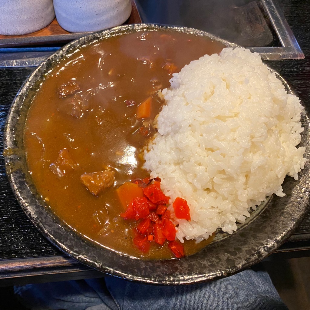 ユーザーが投稿した牛すじカレーの写真 - 実際訪問したユーザーが直接撮影して投稿した西九条お好み焼き秋月の写真