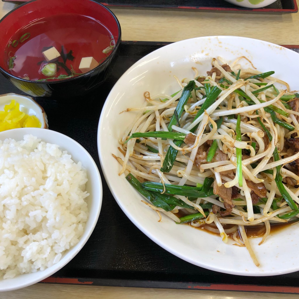 ユーザーが投稿した肉ニラ炒め定食の写真 - 実際訪問したユーザーが直接撮影して投稿した松永町定食屋竹野食堂の写真