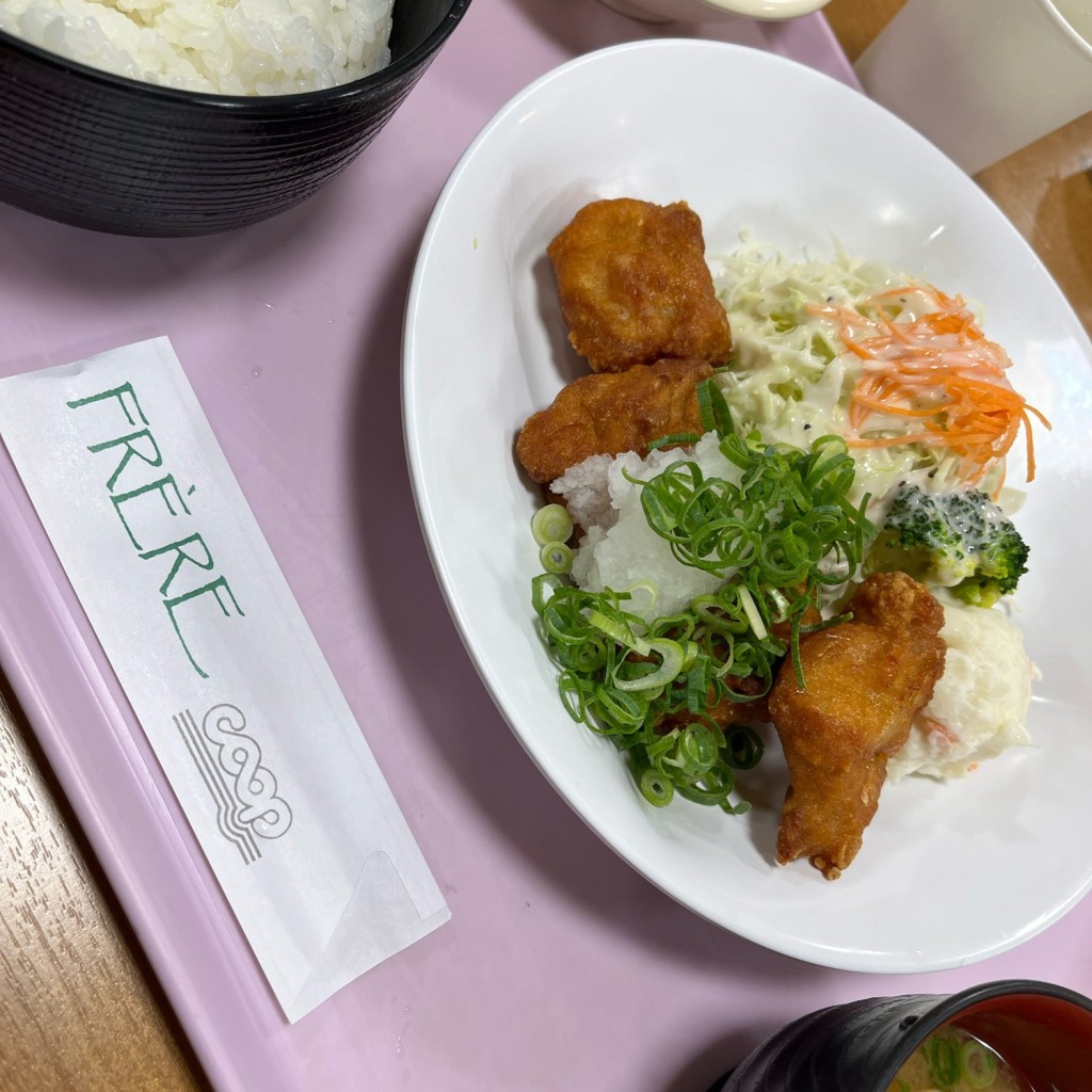 ユーザーが投稿したランチ· 鶏からおろしの写真 - 実際訪問したユーザーが直接撮影して投稿した梶井町定食屋レストラン フレールの写真
