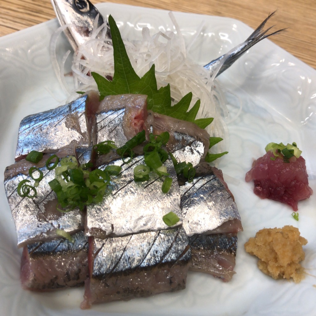 ユーザーが投稿した秋刀魚刺しの写真 - 実際訪問したユーザーが直接撮影して投稿した千駄木和食 / 日本料理季節料理 ふくやの写真