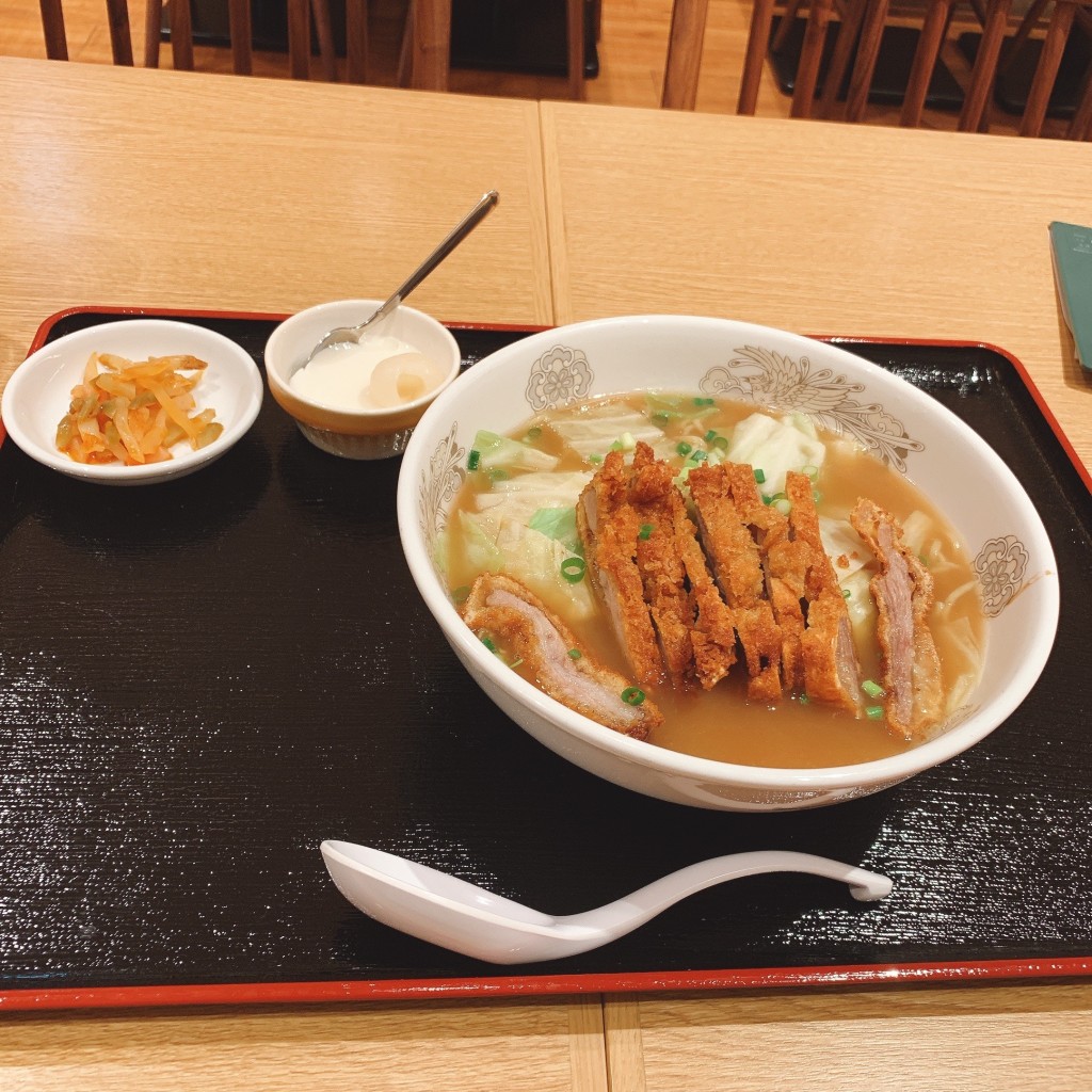 ユーザーが投稿したLunch豚排麺セットの写真 - 実際訪問したユーザーが直接撮影して投稿した高島中華料理一味玲玲 横浜店の写真