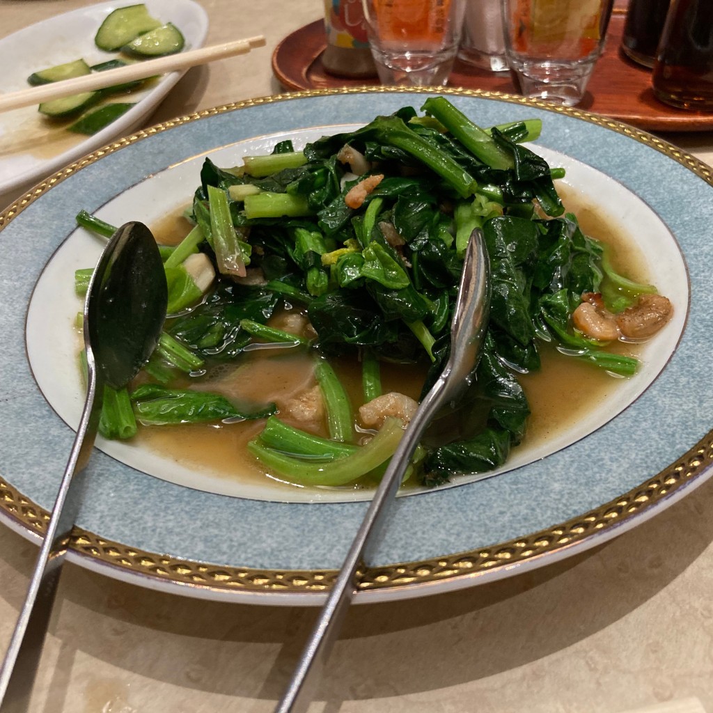 ユーザーが投稿した青菜の一色炒めの写真 - 実際訪問したユーザーが直接撮影して投稿した薮田南中華料理浜木綿 岐阜県庁前店の写真