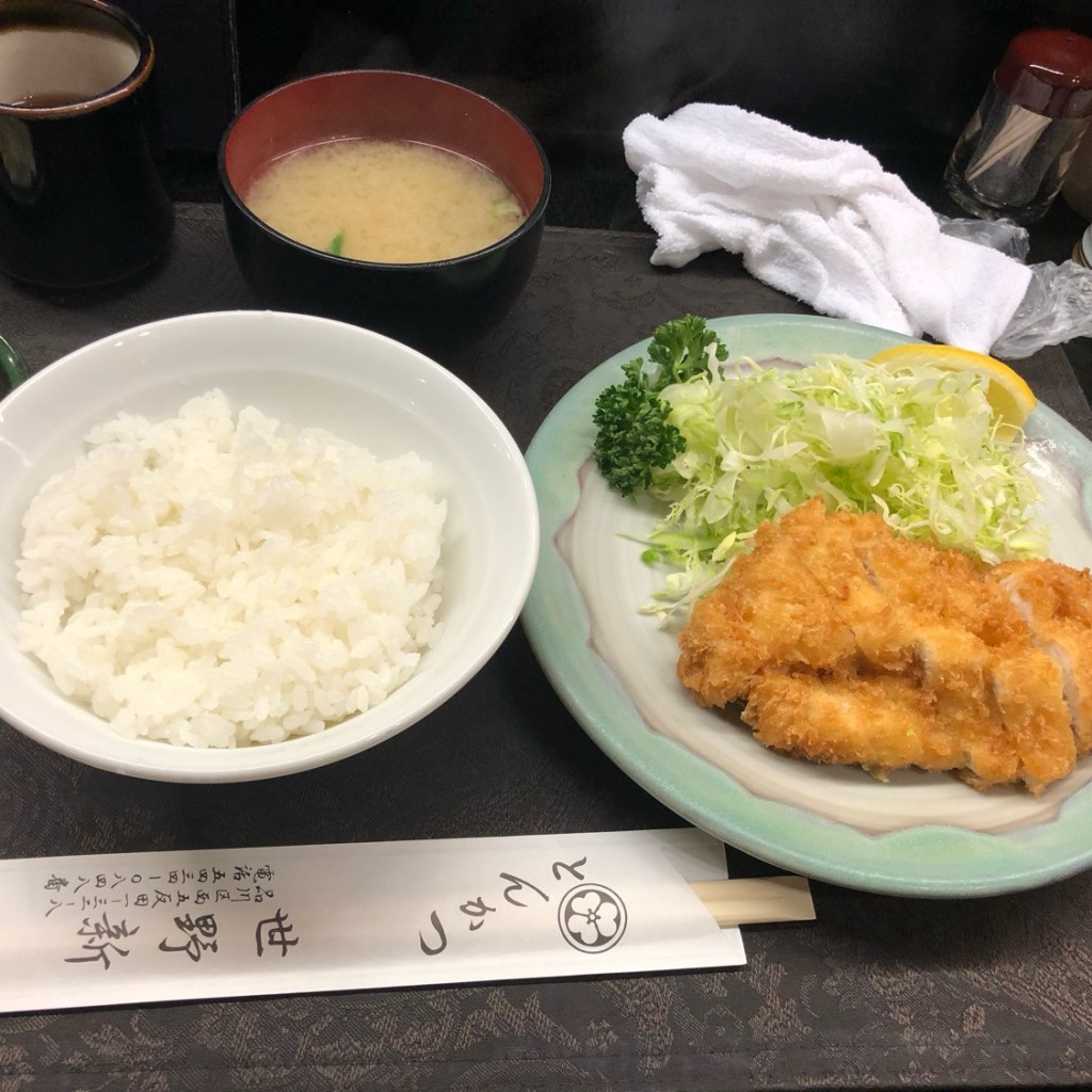 ユーザーが投稿したチキンカツ定食 ランチの写真 - 実際訪問したユーザーが直接撮影して投稿した西五反田とんかつ世野新の写真