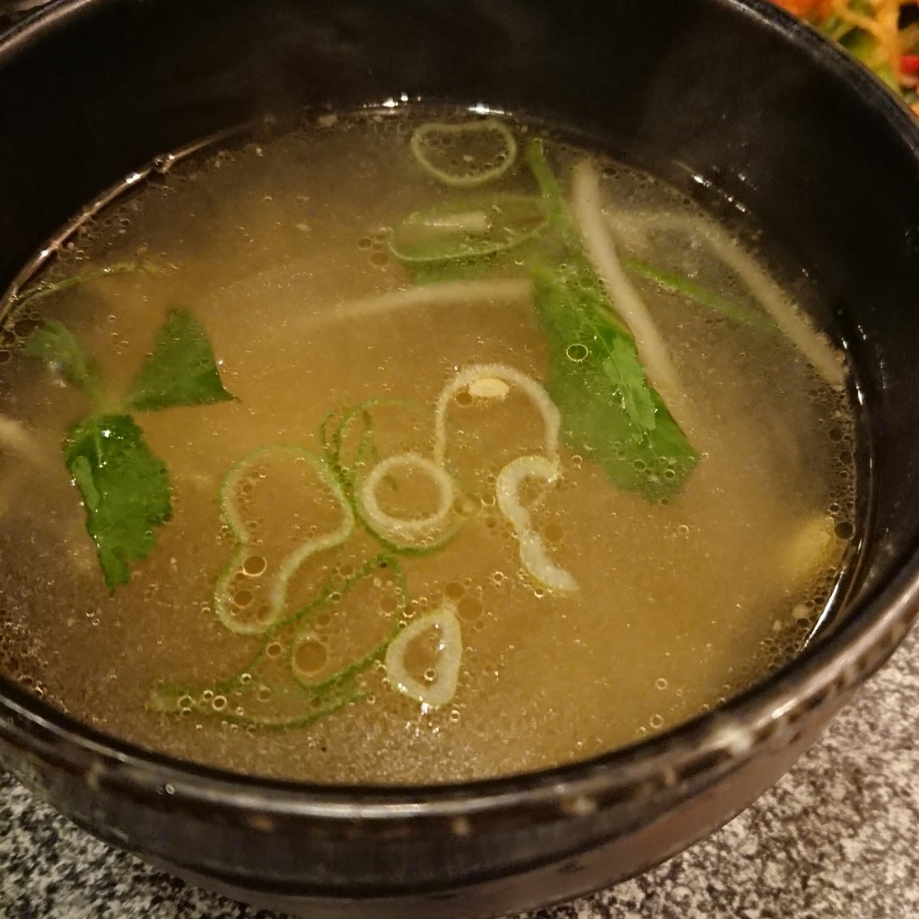 ユーザーが投稿したモヤシスープの写真 - 実際訪問したユーザーが直接撮影して投稿した上中焼肉焼肉 奈々味 香芝店の写真