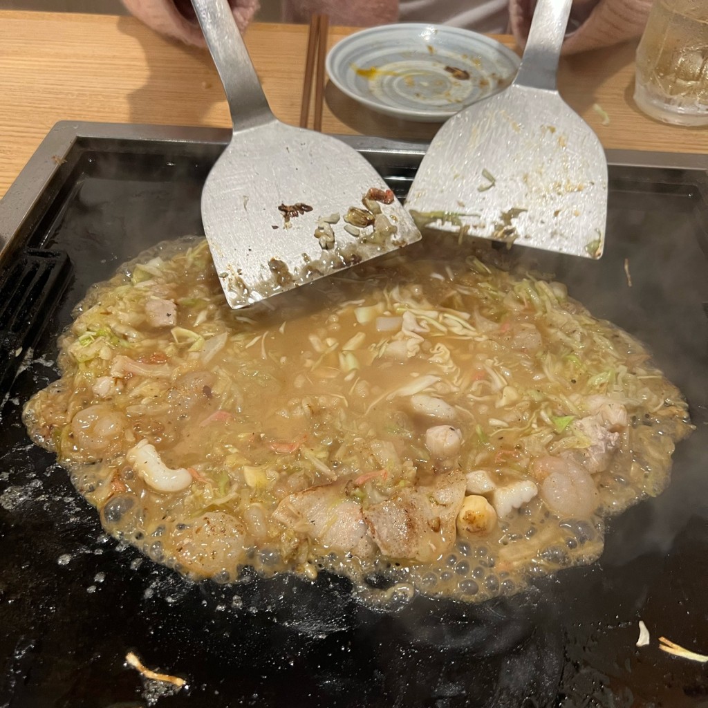 ユーザーが投稿した海鮮ミックスもんじゃの写真 - 実際訪問したユーザーが直接撮影して投稿した松濤お好み焼きお好み焼 むら 渋谷店の写真