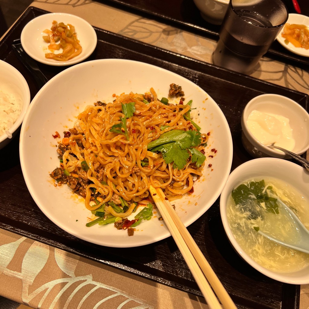 ユーザーが投稿した汁なしタンタン麺の写真 - 実際訪問したユーザーが直接撮影して投稿した豊洲四川料理本格四川料理 麻辣先生の写真