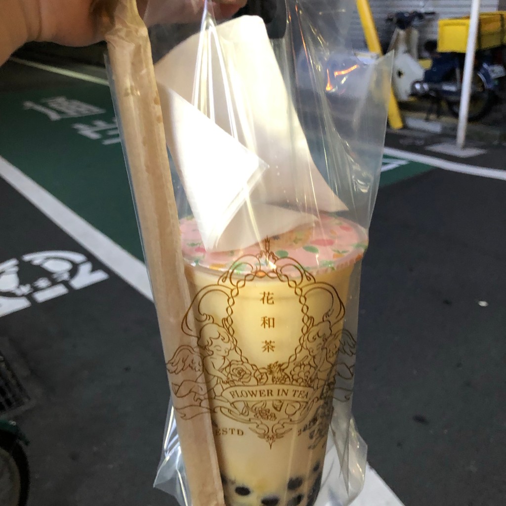 ユーザーが投稿した金モクセイ烏龍茶タピオカミルクの写真 - 実際訪問したユーザーが直接撮影して投稿した西早稲田スイーツ花和茶の写真