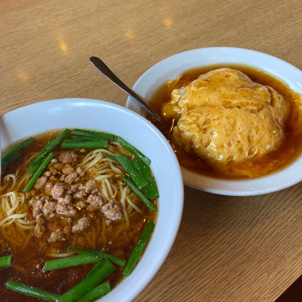 ユーザーが投稿した台湾ラーメン 天津飯セットの写真 - 実際訪問したユーザーが直接撮影して投稿した春木台湾料理風味楼 東郷店の写真