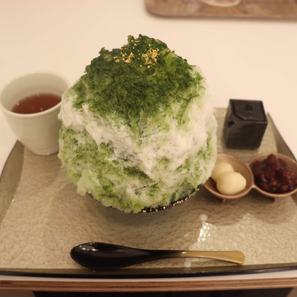 ユーザーが投稿したお抹茶氷の写真 - 実際訪問したユーザーが直接撮影して投稿した広島かき氷八ヶ岳天然氷のかき氷 みつをこぼせの写真